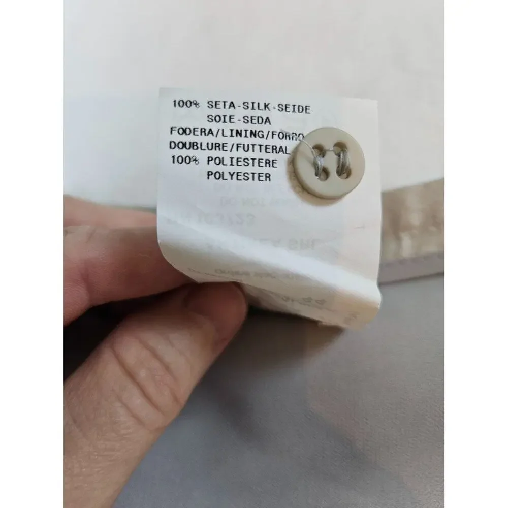 Armani Silver metallic pencil skirt with petal trim, size‎ 8 - Picture 6 of 7